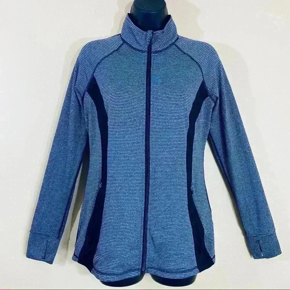 Ideology Striped Zip Athletic Sweatshirt Jacket - Picture 1 of 13